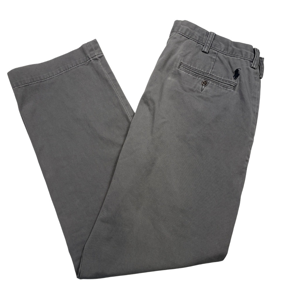 Polo by Ralph Lauren Gray Preston Pant –Mens 35x32 Classic Fit 100% Cotton Chino